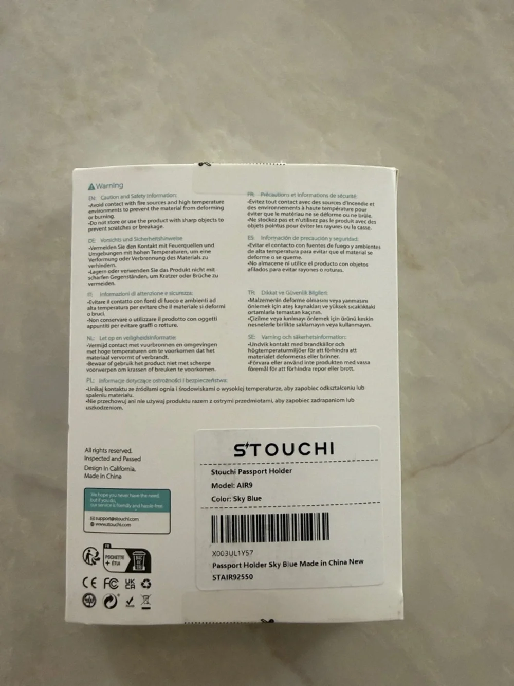STOUCHI Passport Holder - Sky Blue